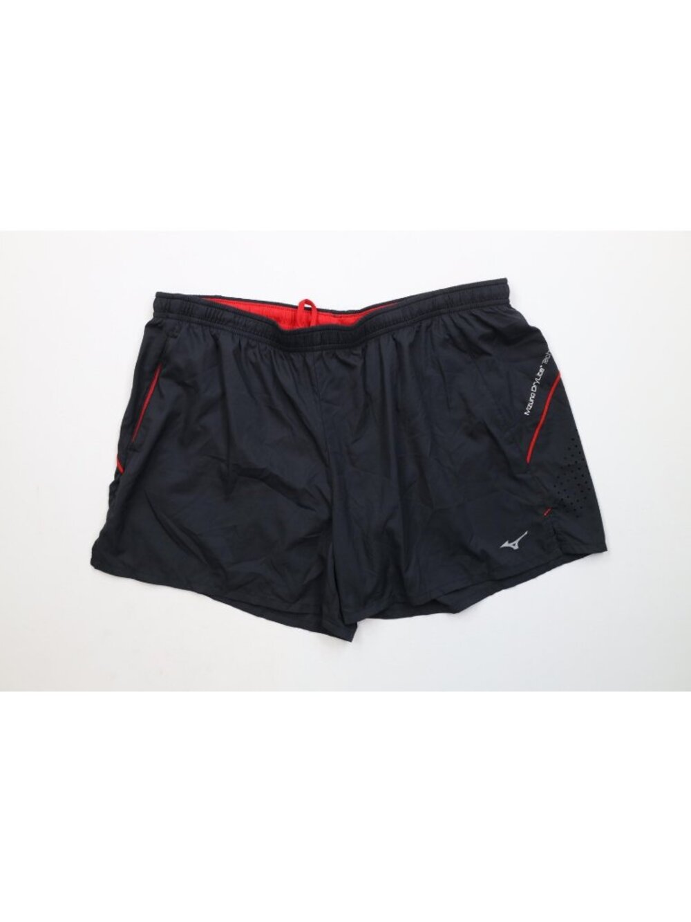 Mizuno Mens Large Vented Lined Running Jogging Short Shorts Black Polyester